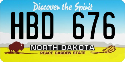 ND license plate HBD676