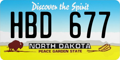 ND license plate HBD677