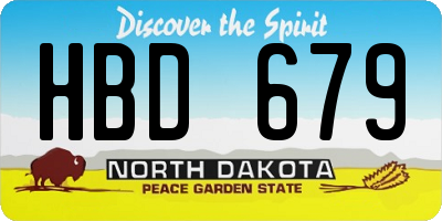 ND license plate HBD679