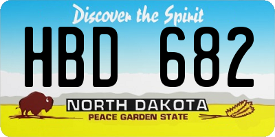 ND license plate HBD682