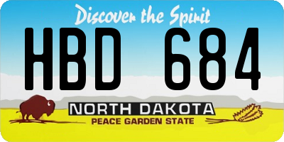 ND license plate HBD684