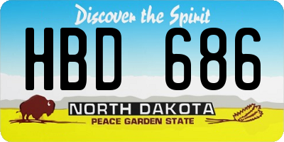 ND license plate HBD686