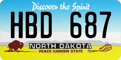 ND license plate HBD687