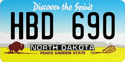 ND license plate HBD690