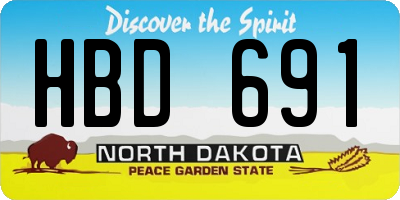 ND license plate HBD691