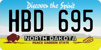 ND license plate HBD695