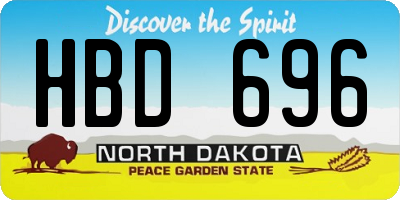 ND license plate HBD696