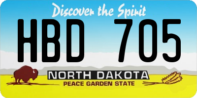 ND license plate HBD705