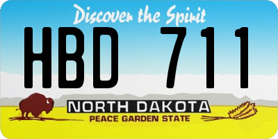 ND license plate HBD711
