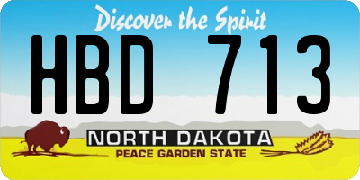 ND license plate HBD713