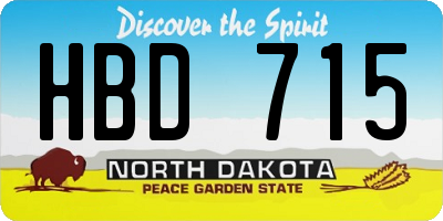 ND license plate HBD715