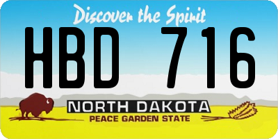 ND license plate HBD716
