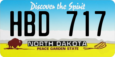 ND license plate HBD717