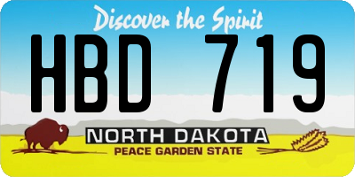 ND license plate HBD719
