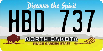 ND license plate HBD737
