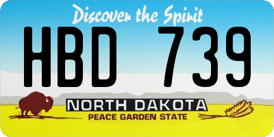 ND license plate HBD739