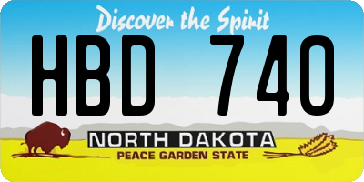 ND license plate HBD740