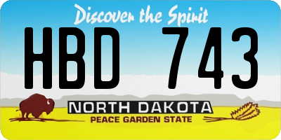 ND license plate HBD743