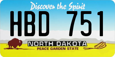 ND license plate HBD751