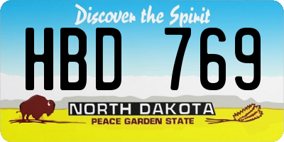 ND license plate HBD769