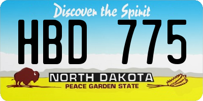 ND license plate HBD775