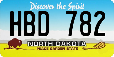 ND license plate HBD782