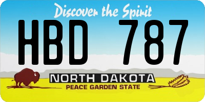ND license plate HBD787