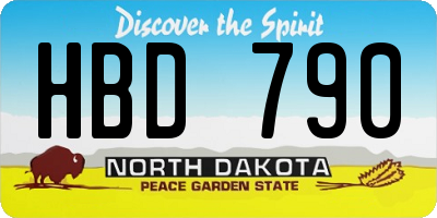 ND license plate HBD790