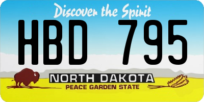 ND license plate HBD795