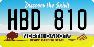 ND license plate HBD810