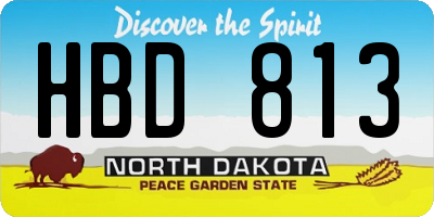 ND license plate HBD813