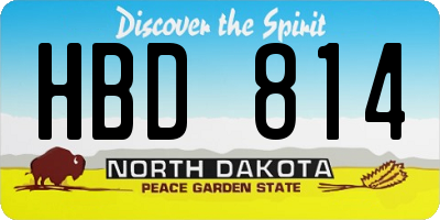 ND license plate HBD814