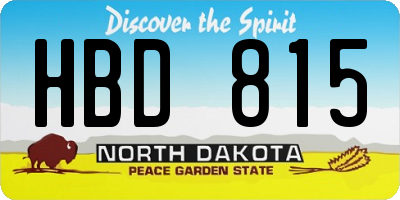 ND license plate HBD815