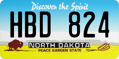 ND license plate HBD824