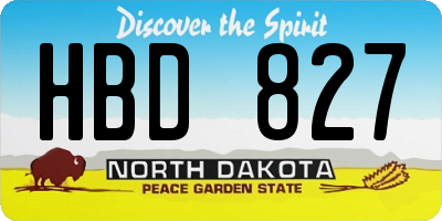ND license plate HBD827