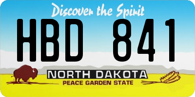 ND license plate HBD841