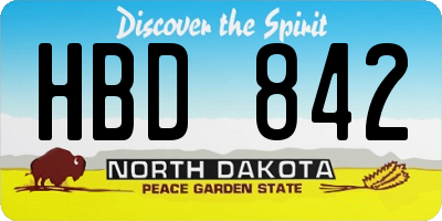 ND license plate HBD842