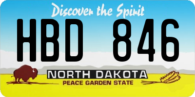 ND license plate HBD846
