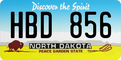ND license plate HBD856