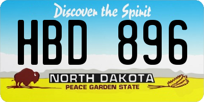 ND license plate HBD896