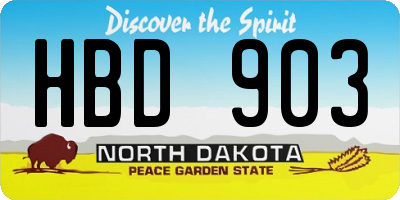 ND license plate HBD903