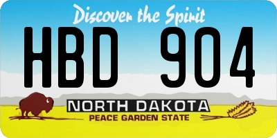 ND license plate HBD904