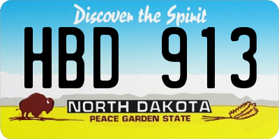 ND license plate HBD913