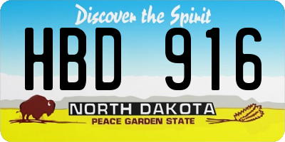 ND license plate HBD916