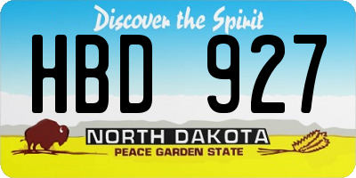 ND license plate HBD927