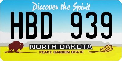 ND license plate HBD939