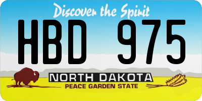 ND license plate HBD975