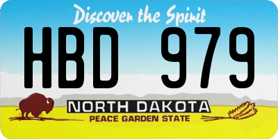 ND license plate HBD979