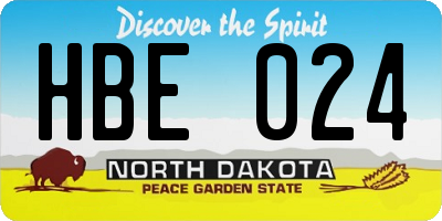 ND license plate HBE024