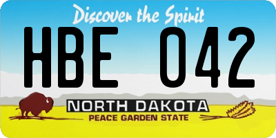 ND license plate HBE042